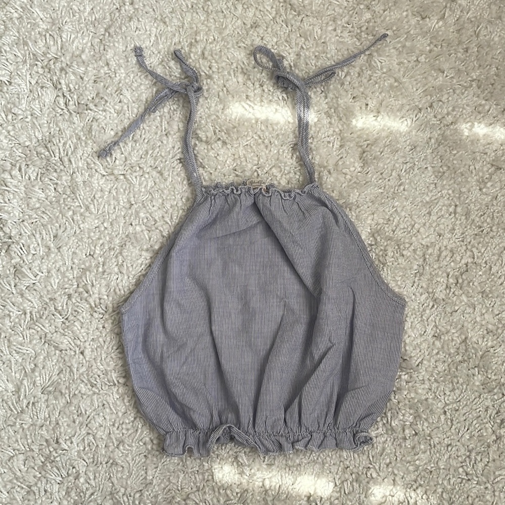 BRANDY MELVILLE • John Galt California OS Pinstripe Crop Top